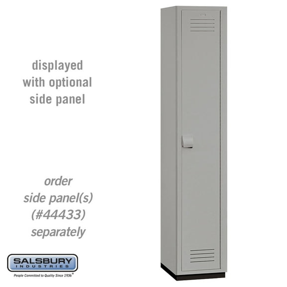 15" Wide Single Tier Heavy Duty Plastic Locker - 1 Wide - 6 Feet High - 18 Inches Deep - Gray