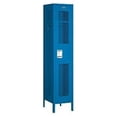 thumbnail image 1 of Extra Wide Vented Metal Locker - Single Tier - 1 Wide - 6 Feet High - 15 Inches Deep - Blue - Unassembled, 1 of 3