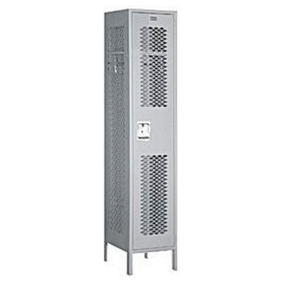 Salsbury Industries 81168GY-U Single Tier 15-Inch Wide 6-Feet High 18-Inch Deep Unassembled Extra Wide Vented Metal Locker, Gray