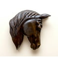 thumbnail image 1 of 15" Wooden Hand Carved Black Horse Art Wall Hanging Handcrafted Handmade Decorative Home Decor Accent Hang Decoration, 1 of 3