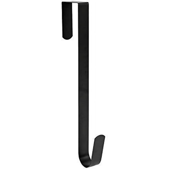 15" Wreath Hanger for Front Door,Sturdy Steel Wreath Door Hanger,Over The Door Hanger Hook (Black,1)