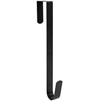 15" Wreath Hanger for Front Door,Sturdy Steel Wreath Door Hanger,Over The Door Hanger Hook (Black,1)