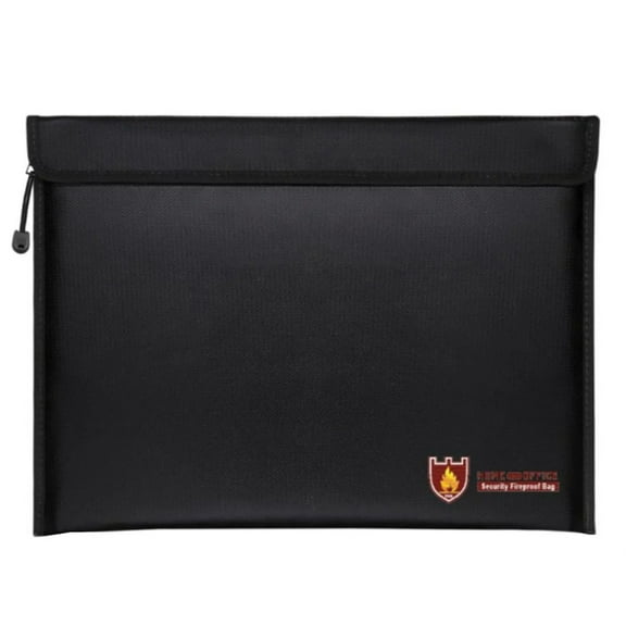 15 X 11 Inch Fireproof Document Bag, Premium Silicone Coated Fiberglass Heat Resistant 1832°F & Waterproof, Secure Zipper Closure for Documents Cash Tablets Home Office