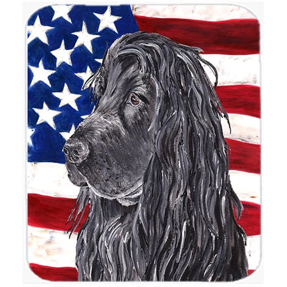 15 X 12 In. Cocker Spaniel Black USA American Flag Glass Cutting Board Large Size