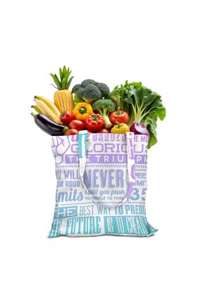 15" X 16" Easter Canvas Tote Bag with Inner Pocket, Reusable Egg Hunt Gift Bag, Slogan Print