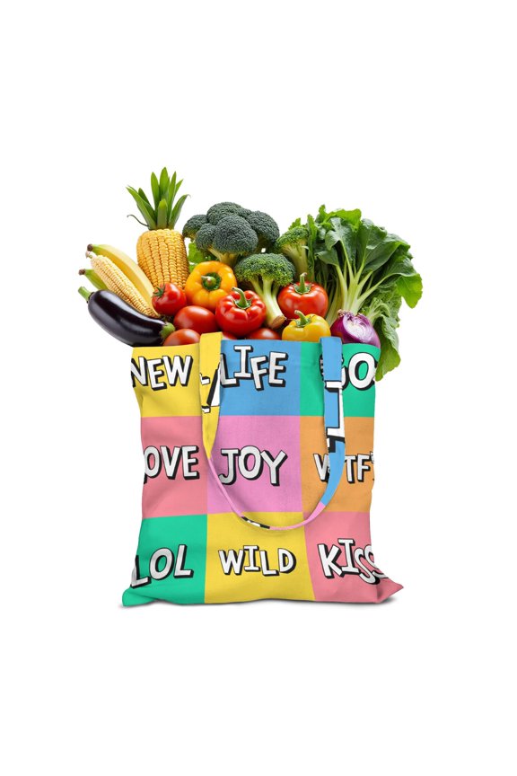 15" X 16" Easter Canvas Tote Bag with Inner Pocket, Reusable Egg Hunt Gift Bag, Slogan Print