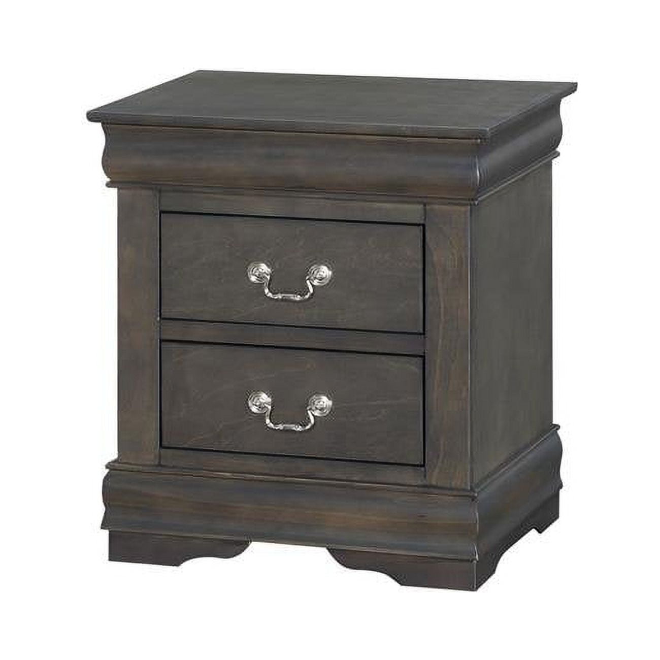 15" X 21" X 24" Dark Gray Wood Nightstand
