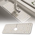 thumbnail image 1 of 15" X 5.5" Absorbent Kitchen Faucet Drain Mat, Fast Drying Silicone Mud Water Absorption Pad, Non Slip Bathroom Sink Mat, Kitchen Faucet Water Guard Mat, Bathroom Drain Mat, Sink Splash Guard, 1 of 6