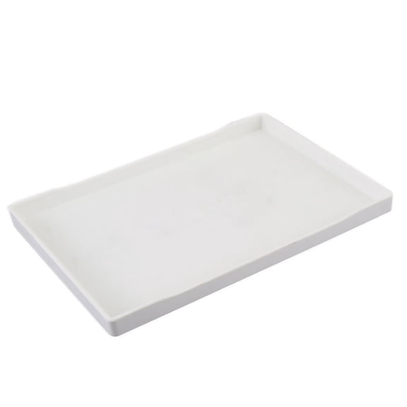 15 X Decorative White Serving Tray Platter for Breakfast, Dinner, Coffee Table, Parties, Food, Home, Bathroom, Drinks, Cake F 38x25.2cm