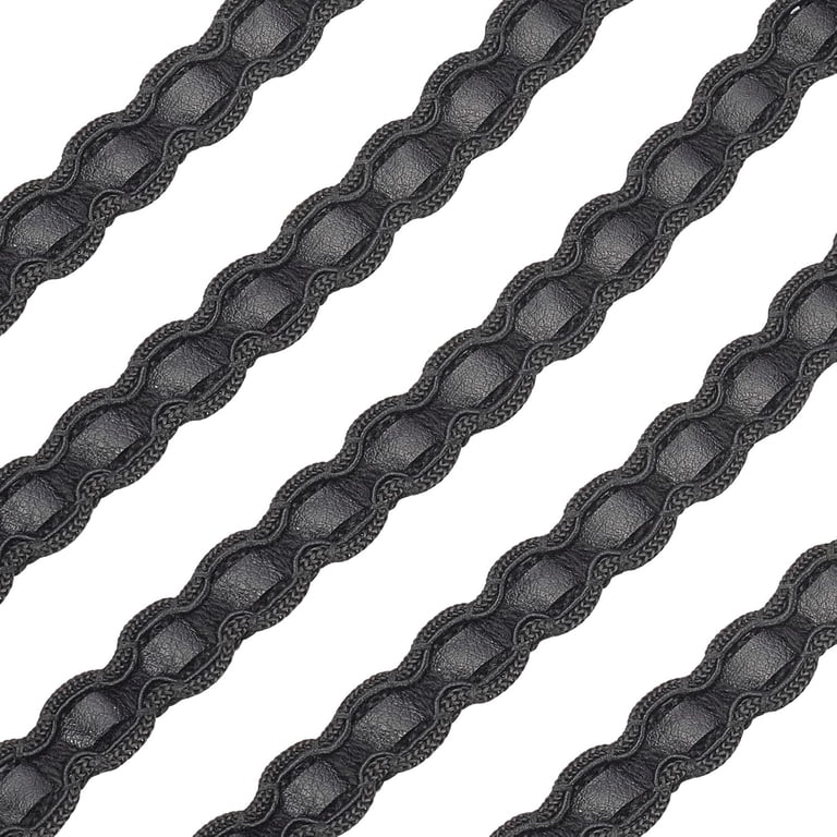 15 Yard Faux Leather Braid Trims Black Flat Braid Strap Trim Lace 