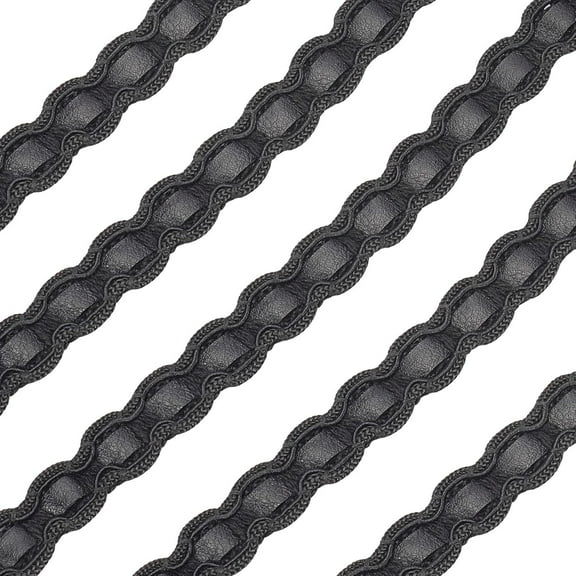 15 Yard Leather Braid Trims Black Flat Braid Strap Trim Lace Ribbon DIY