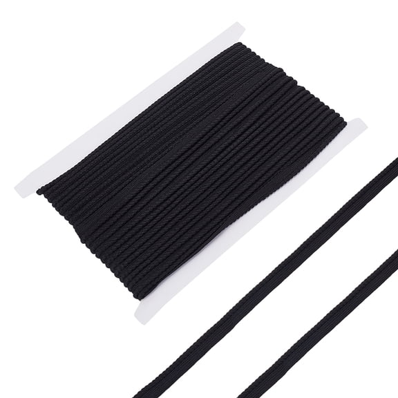 15 Yards Black Twist Lip Cord Trim 3/8 Inch Twist Rope Cord with Lip Polyester Edge Piping Trim Cord Rope Embellishment for Sewing Clothing Pillows Lamps Draperies DIY