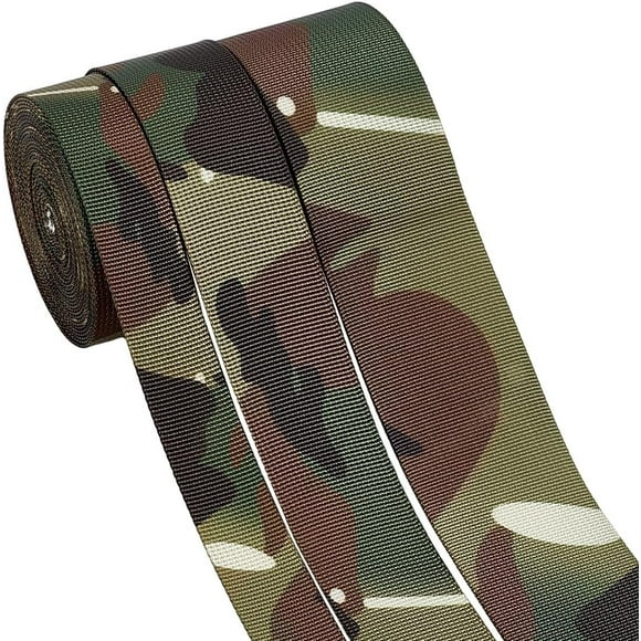 15 Yards Camouflage Print Woven Ribbon 1 1.5 1.9 inch Camouflage Ribbon Heavy Duty Webbing Strap High Density Webbing Straps for Arts Crafts Repairing Belt Collars Upholstery Backpack