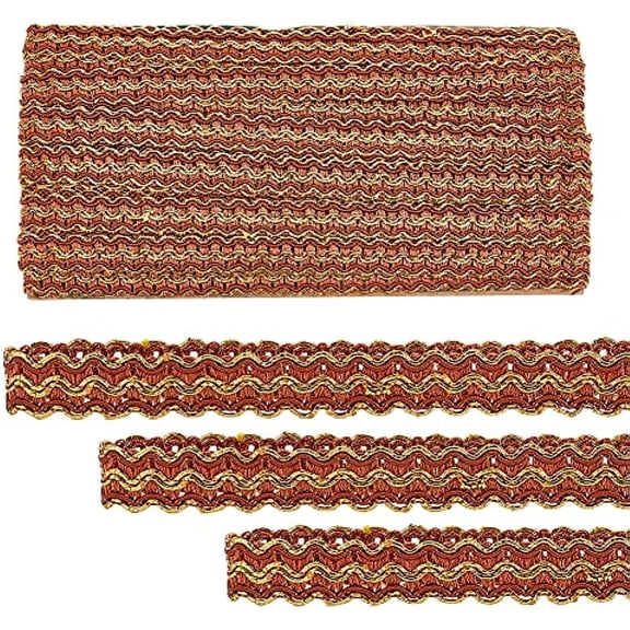 15 Yards Metallic Gimp Braid Trim 15mm Filigree Corrugated Lace Ribbon Gold Lining Craft Trim