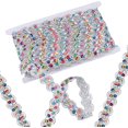 thumbnail image 1 of 15 Yards Metallic Gimp Braid Trim Silver Scalloped Edge Lace Trim Sequins Glitter Decorative Applique Woven Edging Trimmings Craft Ribbon for Sewing Wedding Costume Curtain Christmas Decor, 1 of 9