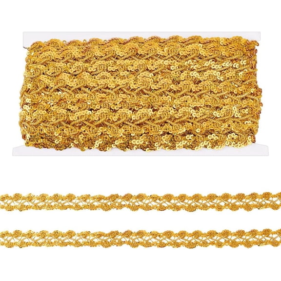 15 Yards Scallop Edge Sequin Trims Sequin Braid Ribbon Trim 1 Inch Wide Glitter Sequains Lace Ribbon Shiny Decorative Ribbons