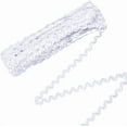thumbnail image 1 of 15 Yards White Rick Rack Trim Ribbon 1/4 inch Wave Bending Fringe Trim Silverline Design Woven Zig Zag Ribbon, 1 of 9