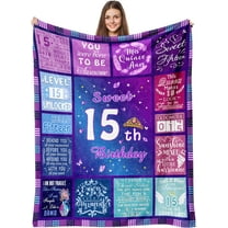 15 Year Old Girl Gifts for Birthday, Teenage Girls Birthday Gifts Blanket 50" x 60", 15th Birthday Decorations for Girls, 15 Year Old Girl Birthday Gift Ideas, Birthday Gifts for Daughter Sister