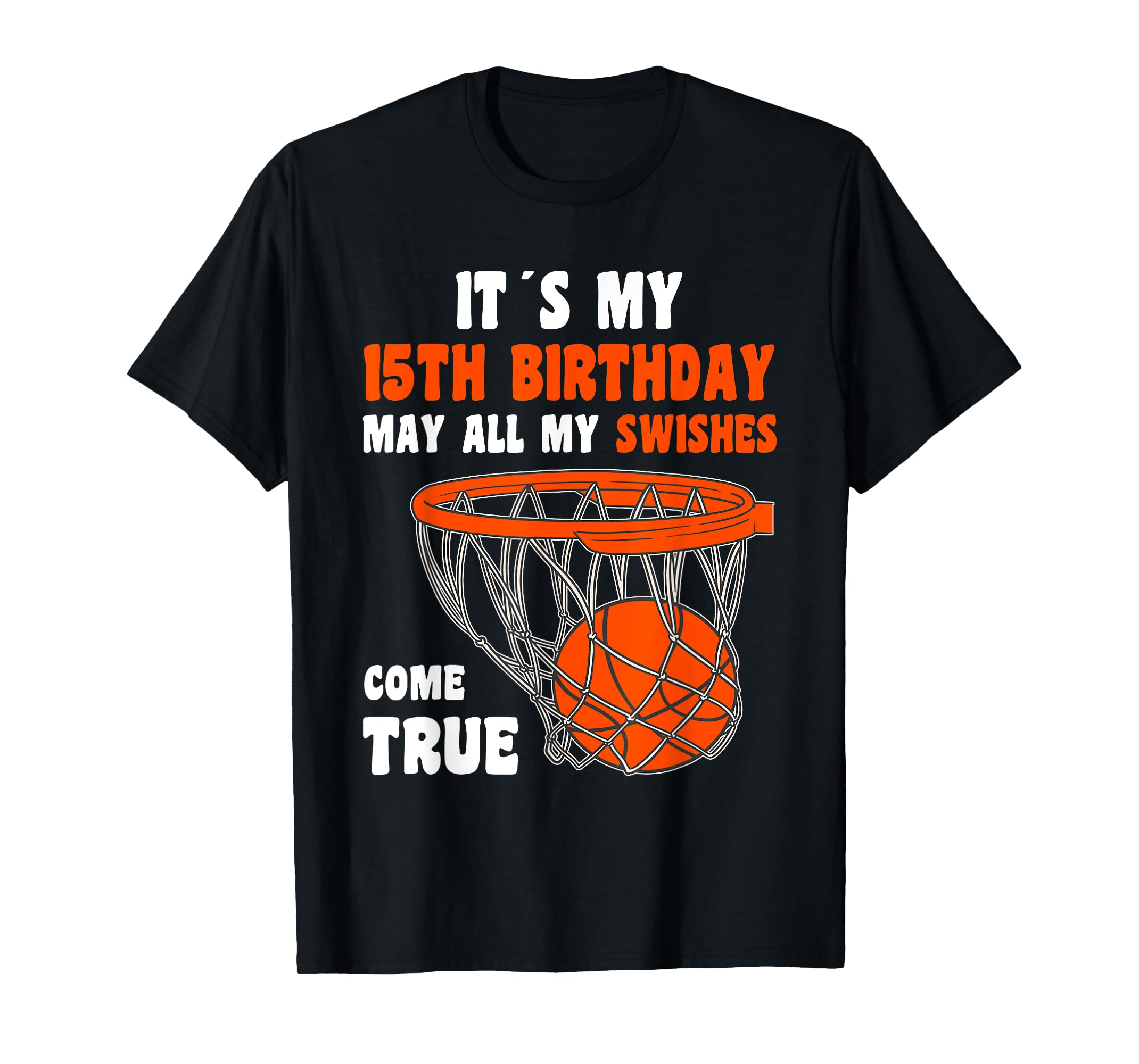 15 Year Old Happy 15th Birthday Basketball 15th Birthday TShirtXL