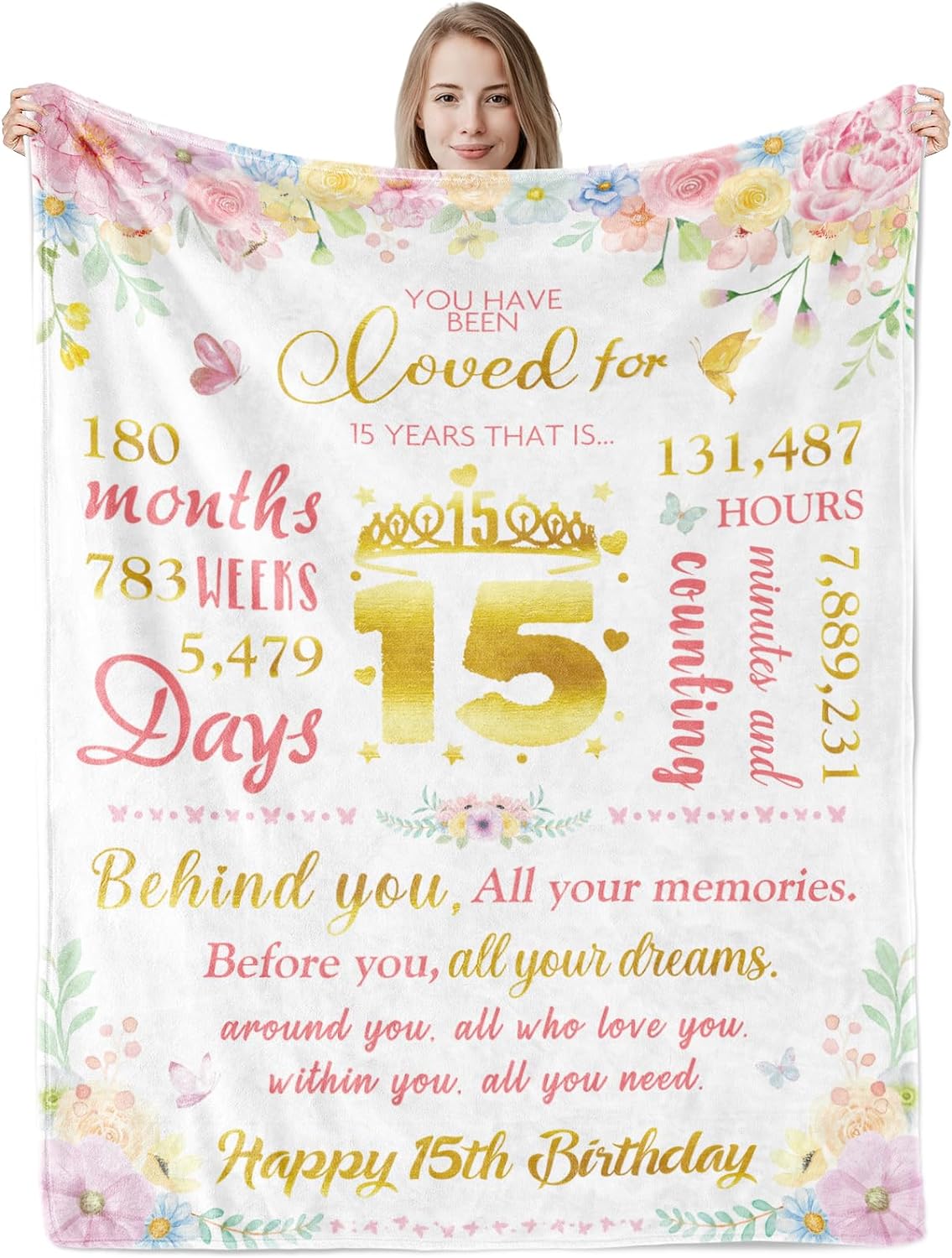 15 Year Old Quinceanera Gifts for Teen Girls, Cozy Happy 15th Birthday ...