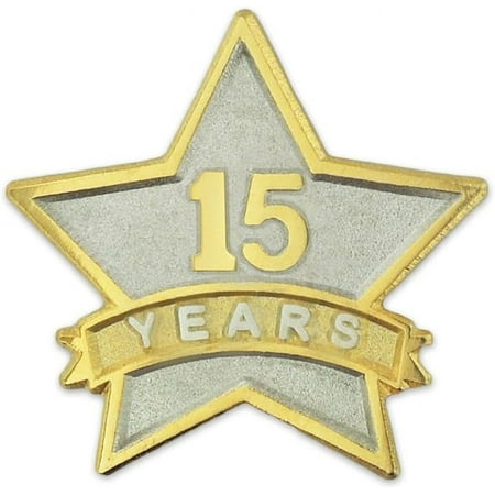 15 Year Service Award Star Corporate Recognition Dual Plated Lapel Pin