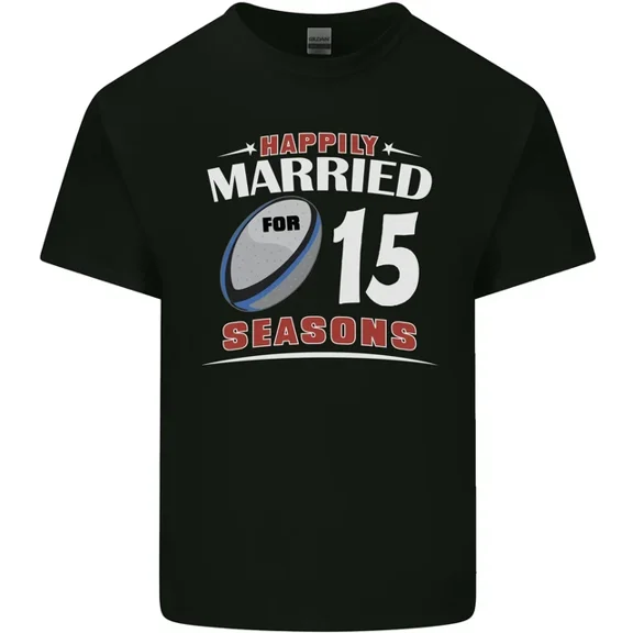 15 Year Wedding Anniversary 15Th Rugby Mens Womens T-Shirt