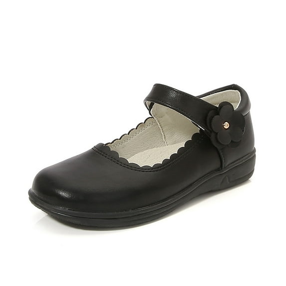 15 Years Girls Dress Shoes-Mary Jane Shoes for Girls, Princess Wedding Party Flower Girl School Shoes Low Heel Flats for Little/Big Kids Black A