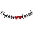 thumbnail image 1 of 15 Years Loved Banner Black Paper Glitter Party Decorations For 15TH Birthday Decorations 15TH Wedding Anniversary Day Party Supplies Letters Black ZHAOFEIHN, 1 of 1