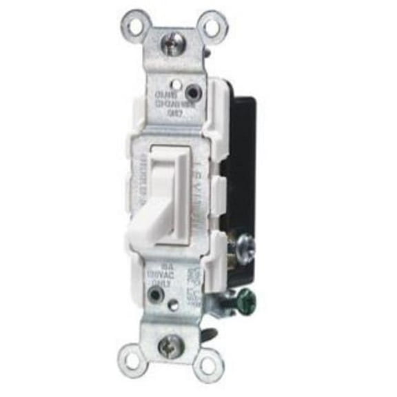 15 amps Three Pole 3-Way protective Treated Toggle Switch, White