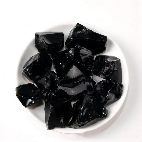 15 bag Natural Rough Raw Obsidian Display Decorations Reiki Stones for Fountain Rocks Wire Wrapping Witchcraft Home Decorations Random Size and Shape 30~50mm 100g/bag