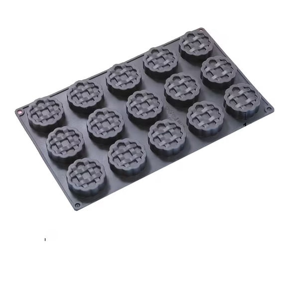 15-cavity round waffle Chocolate Candy Molds silicone mold mousse cake candy apple pie shape mold biscuit candy fondant baking tool