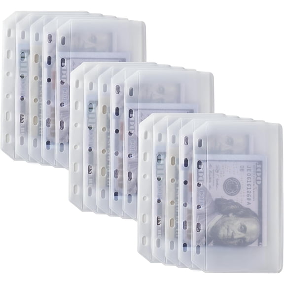 15 count A7 Mini Binder Pockets with No Zippers, Zipless Budget Envelopes for System, A7 Binder Pouch for 6 Ring Binder, Folder Organizer for .