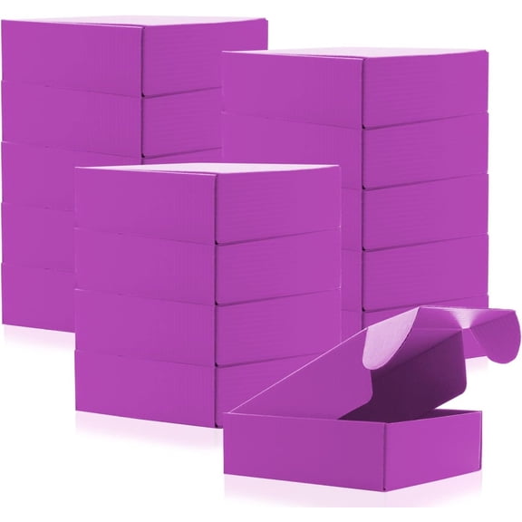 15 count Cardboard Boxes Shipping Boxes, Recyclable Colored Corrugated Cardboard Box Small Mailing Storage Boxes for Shipping, Mailing, Gifts Packaging, 6x6x2" ()