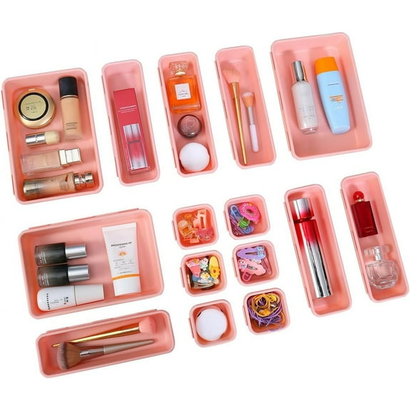15 count Interlocking Desk Drawer Organizer Separator for Office,Bathroom,Kitchen,()