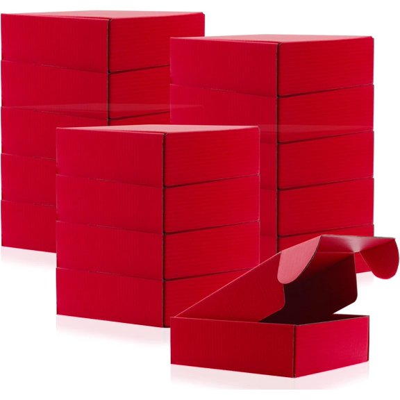 15 count Red Cardboard Boxes Shipping Boxes, Recyclable Corrugated Cardboard Box Small Mailing Storage  Boxes for Shipping, Mailing, Gifts Packaging, Small Business, 6x6x2" (Red)