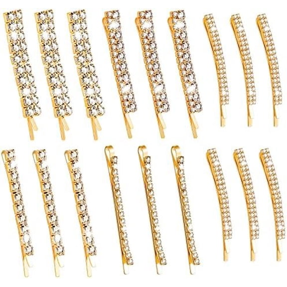 15 count Rhinestone Hair Clips Metal Rhinestone Hair Pins Clear Bobby Pins for Women Luxury Hair Barrettes Bling Hair Pins Hair Accessories for Party Wedding Daily()