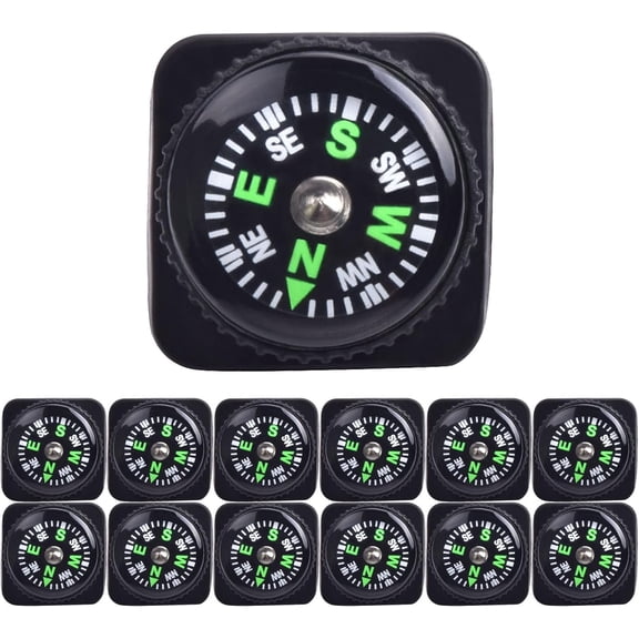 15 count Slip- Wrist Compass Hard Shell Liquid Filled Mini Small Button Compass Paracord Bracelet for Outdoor Hiking Wrist Watch Band 3/4" (20mm)