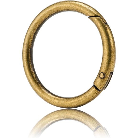 15 count Trigger Spring O Rings Round,Metal  Ring Round Carabiner Clips for Keyrings Buckle, Bags,Purses