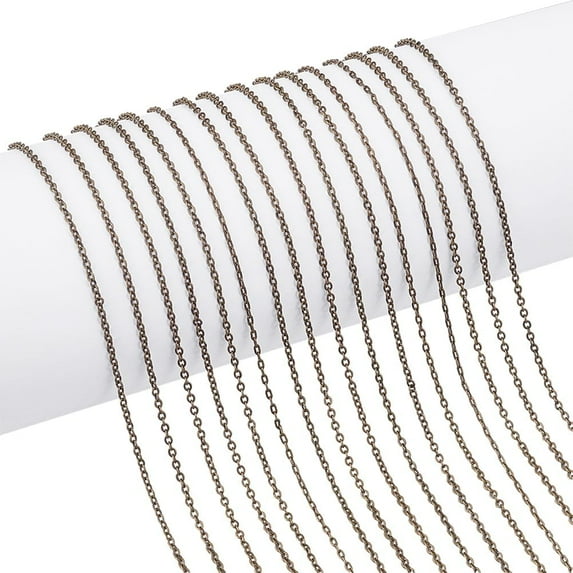 15 feet Brass Chains 2x1.5mm Jewelry Making Chains Bronze Link Cable Chain Retro Necklace Chains Twisted Link Chain for Jewelry Necklace Bracelet Earring Making for diy
