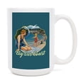thumbnail image 1 of 15 fl oz Ceramic Mug, Big Sur, California, Point Sur Coast Scene, Contour, Dishwasher & Microwave Safe, 1 of 3