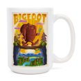 thumbnail image 1 of 15 fl oz Ceramic Mug, Bigfoot, Mid-Century Inspired, Dishwasher & Microwave Safe, 1 of 5