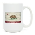 thumbnail image 1 of 15 fl oz Ceramic Mug, California, Love, Rustic California State Flag, Dishwasher & Microwave Safe, 1 of 5