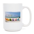 thumbnail image 1 of 15 fl oz Ceramic Mug, Cape May, New Jersey, Colorful Beach Chairs, Dishwasher & Microwave Safe, 1 of 5