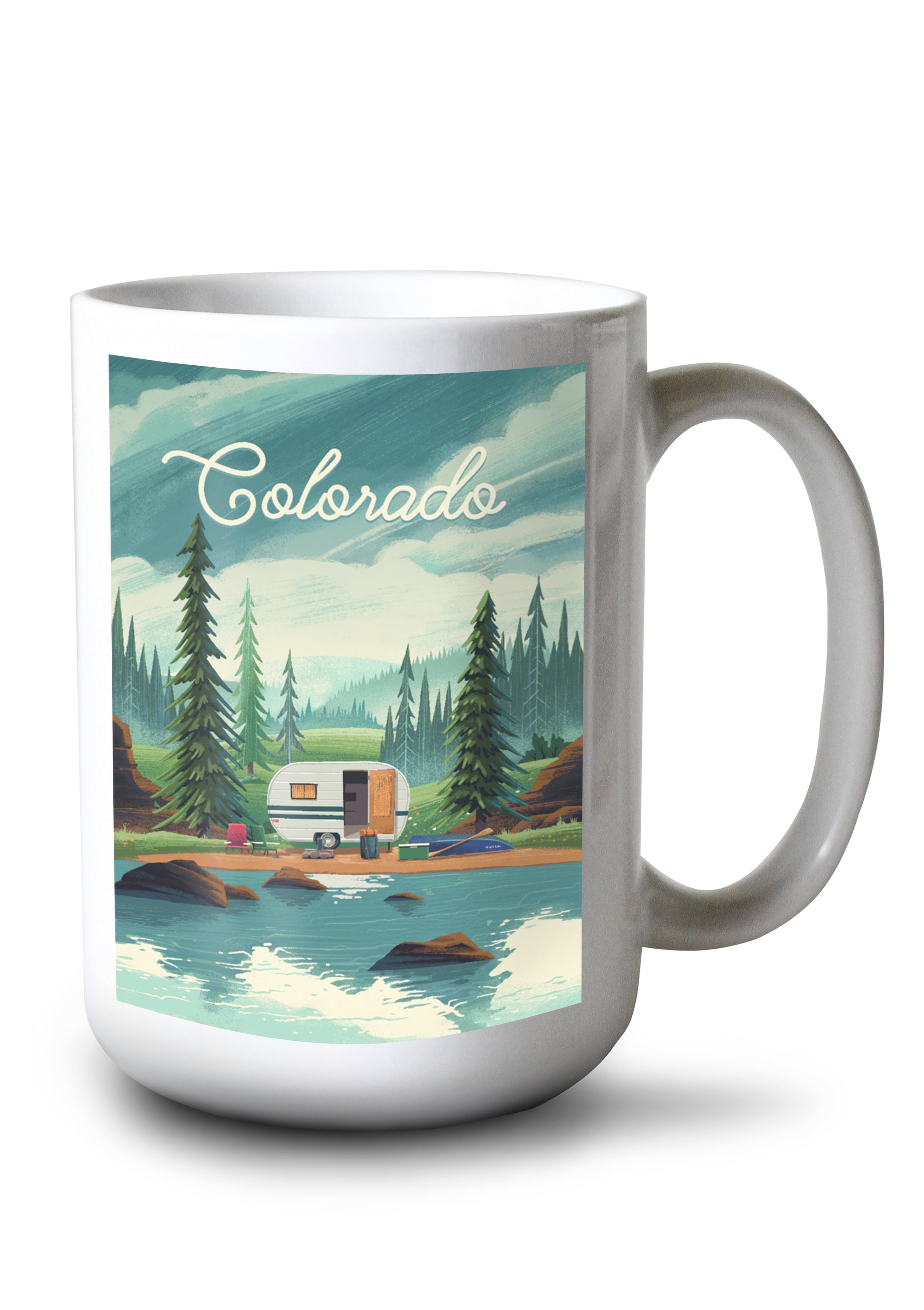 15 fl oz Ceramic Mug, Colorado, Outdoor Activity, At Home Anywhere