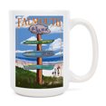 thumbnail image 1 of 15 fl oz Ceramic Mug, Falmouth, Cape Cod, Massachusetts, Destination Signpost, Dishwasher & Microwave Safe, 1 of 5