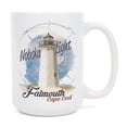 thumbnail image 1 of 15 fl oz Ceramic Mug, Falmouth, Massachusetts, Nobska Light, Contour, Dishwasher & Microwave Safe, 1 of 5