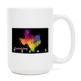 thumbnail image 1 of 15 fl oz Ceramic Mug, Fredericksburg, Texas, State Abstract Watercolor, Black Background, Dishwasher & Microwave Safe, 1 of 5