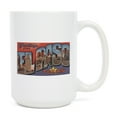 thumbnail image 1 of 15 fl oz Ceramic Mug, Greetings from El Paso, Texas (Red/Blue), Dishwasher & Microwave Safe, 1 of 5