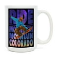 thumbnail image 1 of 15 fl oz Ceramic Mug, Monarch Mountain, Colorado, Milky Way Snowboarder, Dishwasher & Microwave Safe, 1 of 5