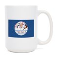 thumbnail image 1 of 15 fl oz Ceramic Mug, Phoenix, Arizona, Colorful Hanging Feathers, Contour, Dishwasher & Microwave Safe, 1 of 5
